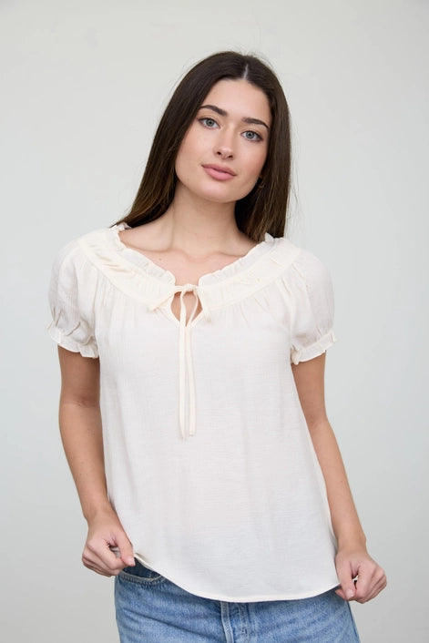 Ruffled Boat Neck