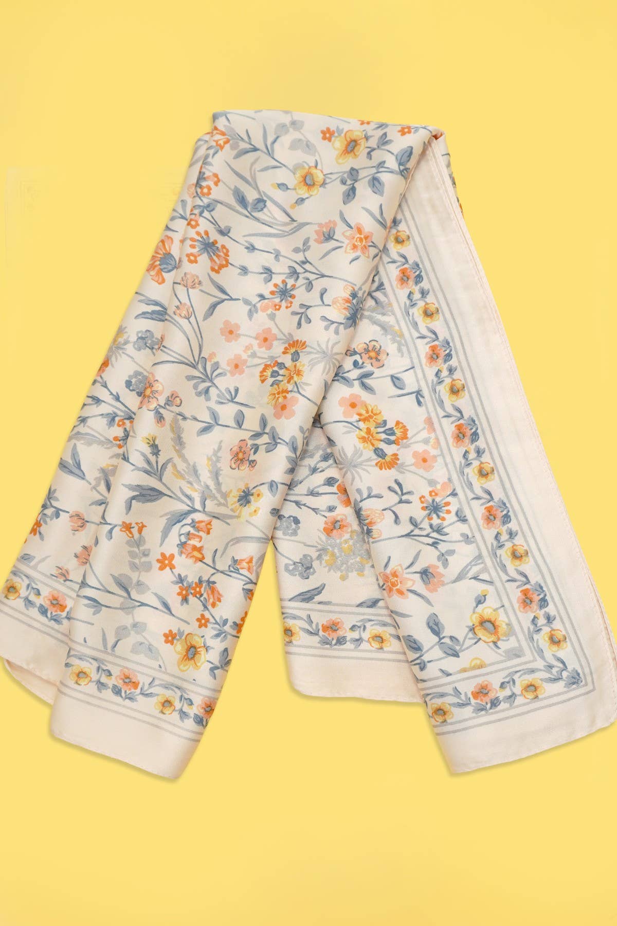 Yellow Toned Floral Scarf
