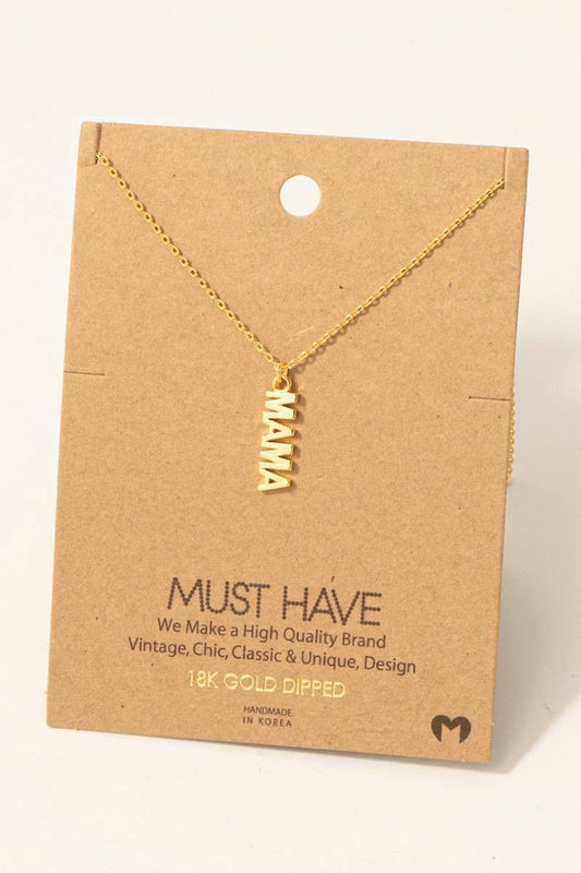 Gold Mama Pendant Necklace