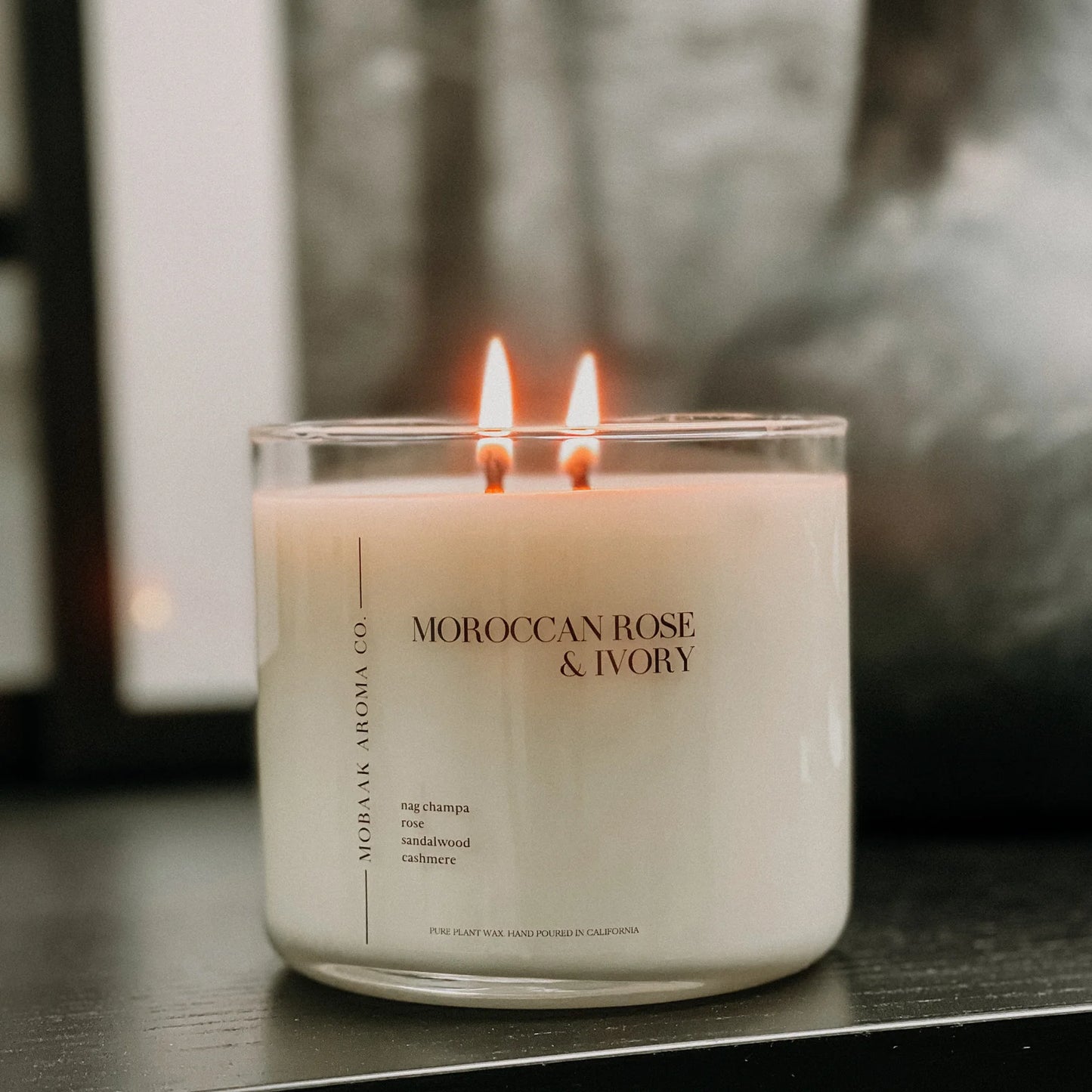 Moroccan Rose & Ivory Candle - Mobaak