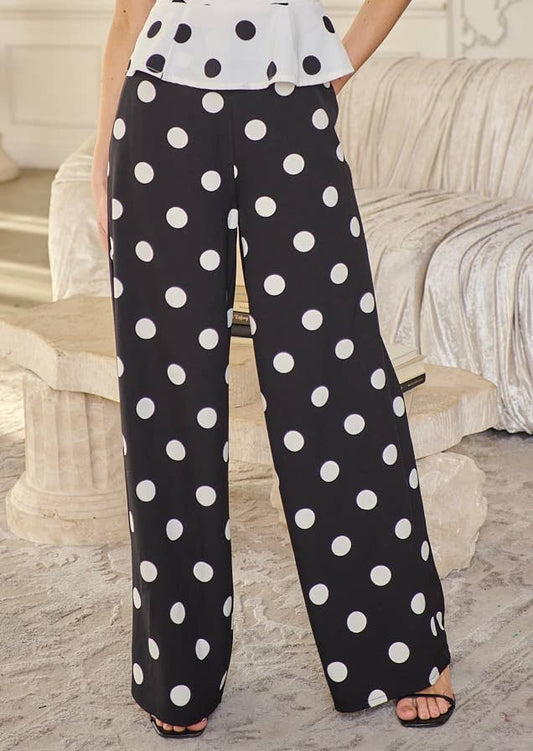 Polka Dot Wide Leg Pants