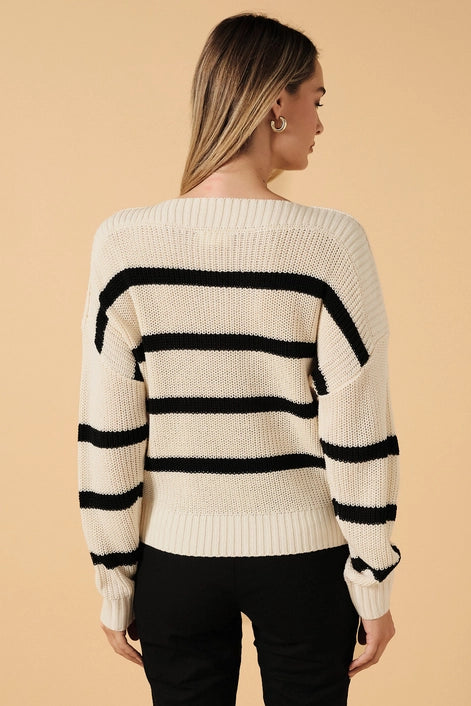Boat Neck Pullover Sweater