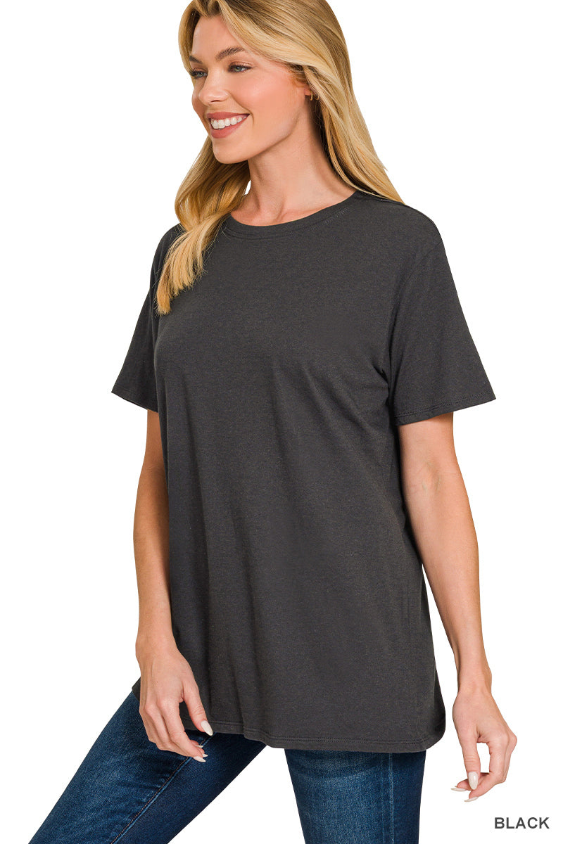 Cotton Boyfriend Round Neck Tee