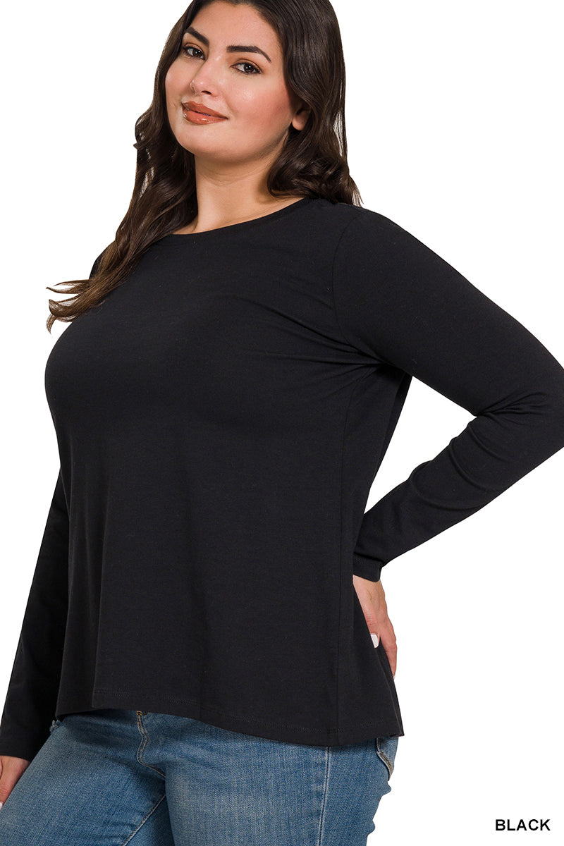 Cotton Crew Neck Long Sleeve