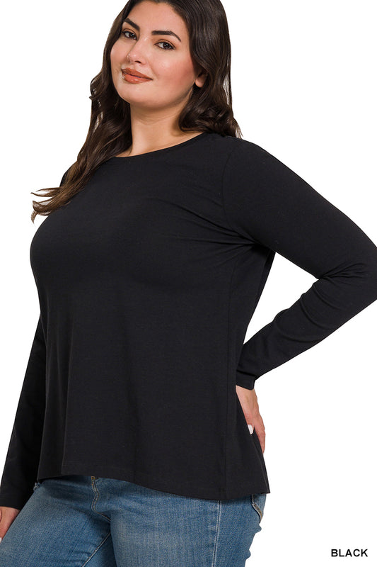 Cotton Crew Neck Long Sleeve