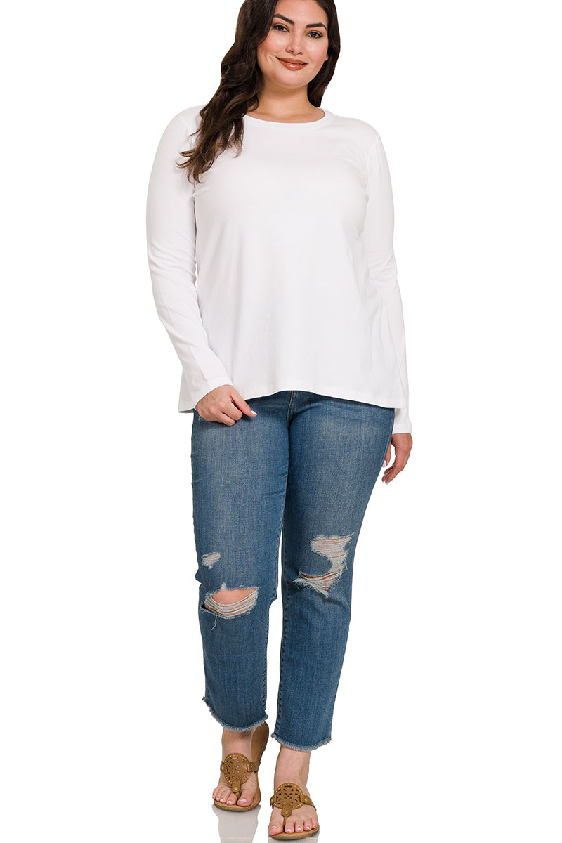 Cotton Crew Neck Long Sleeve