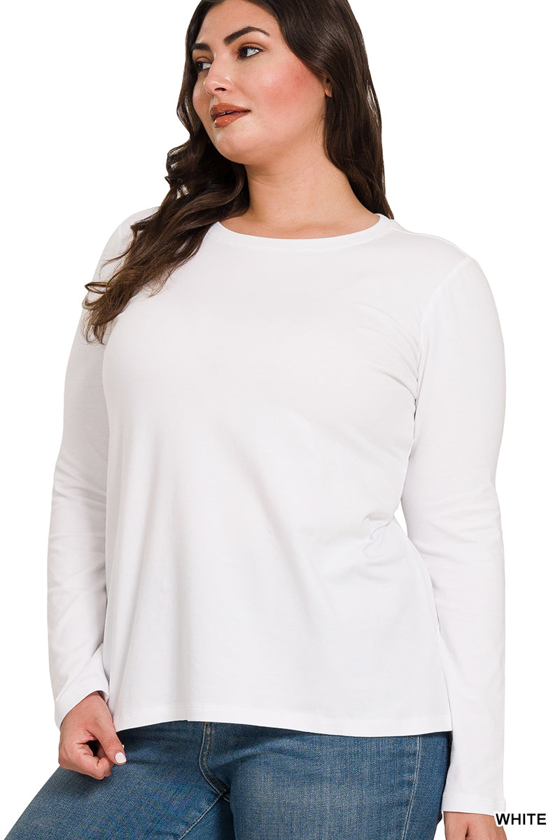 Cotton Crew Neck Long Sleeve
