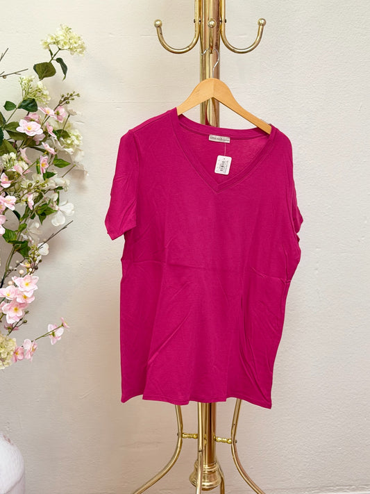 Cotton Short Sleeve V-Neck Tee