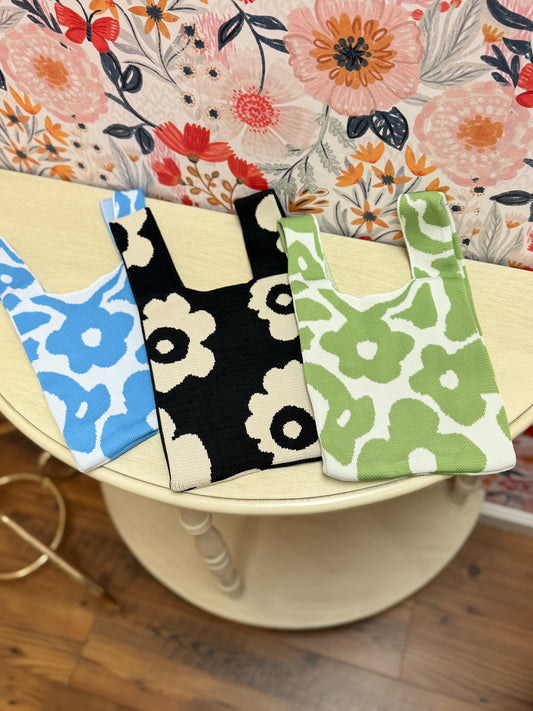 Flower Knitted Tote