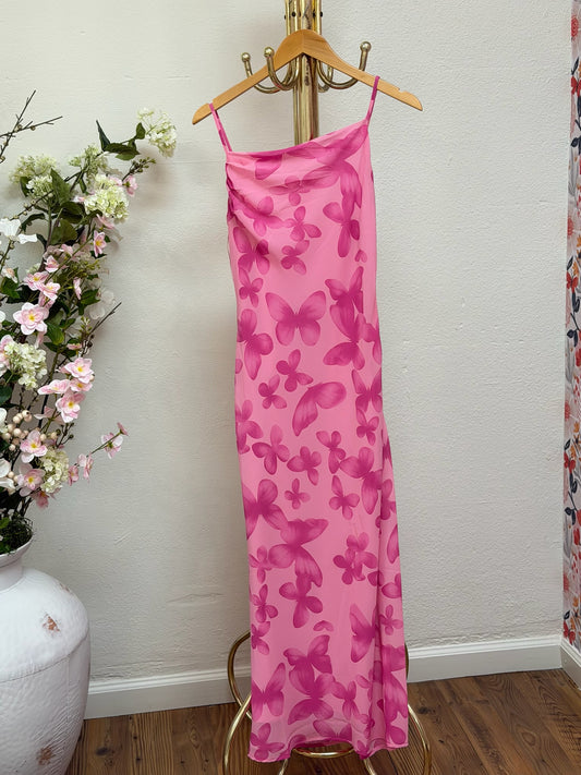 Butterfly Fantasy Midi Slip Dress