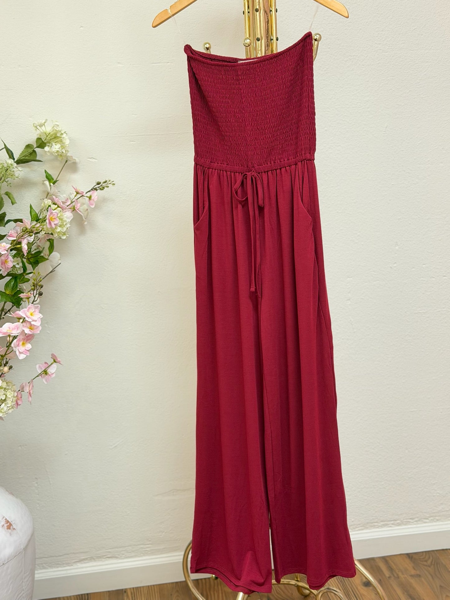 Smocked Tube Top Jumpsuit