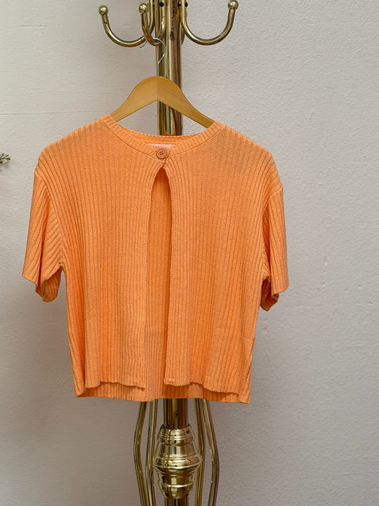Round Neck Half Sleeve Sweater Cardigan