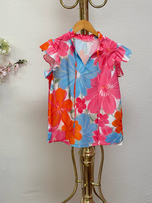 Floral Ruffle Blouse