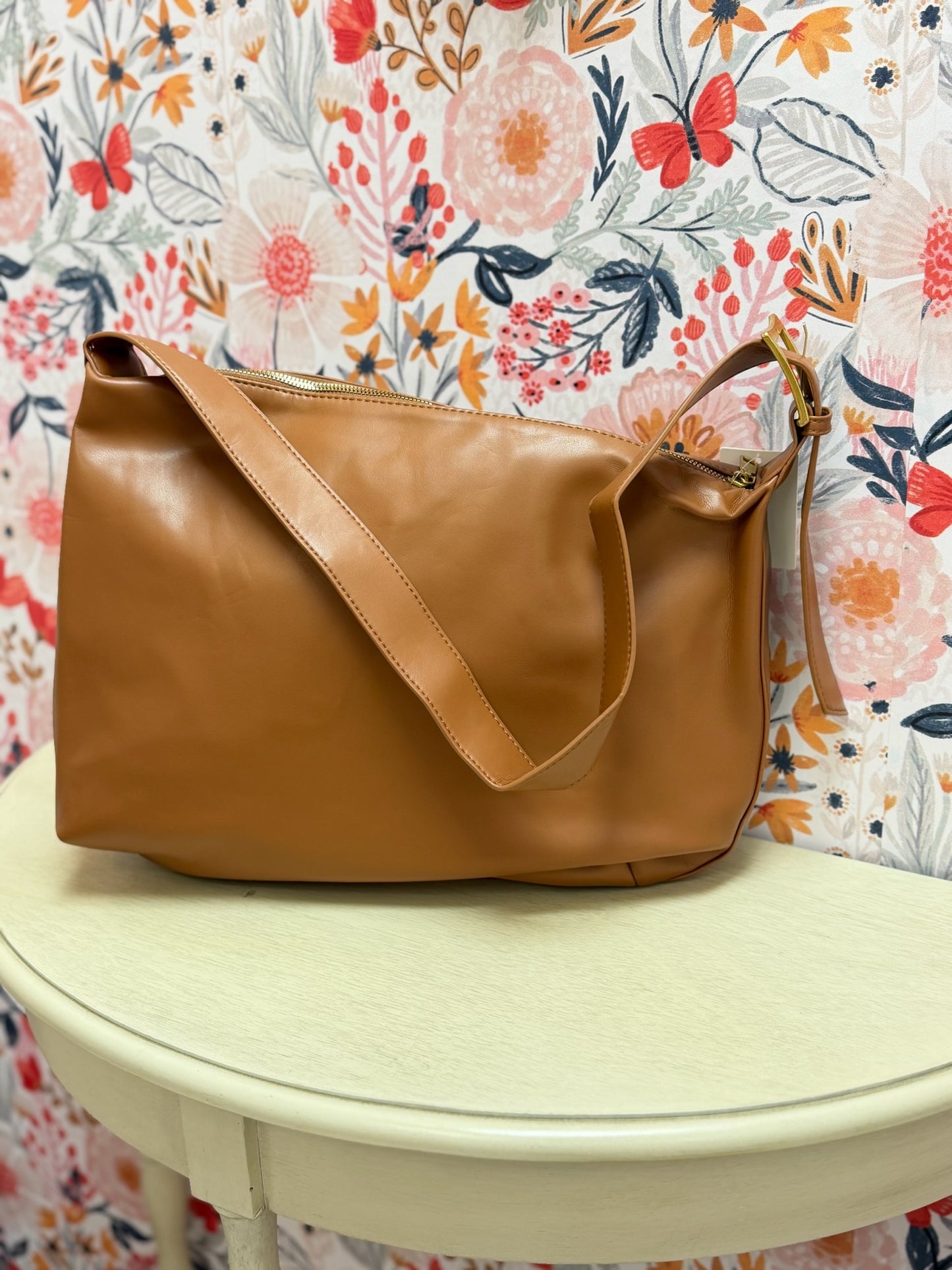 Vegan Leather Boston Shoulder Tote Bag