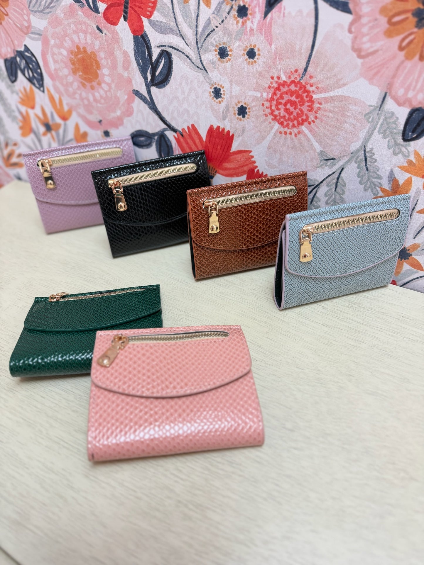 Crocodile Vegan Leather Trifold Wallet