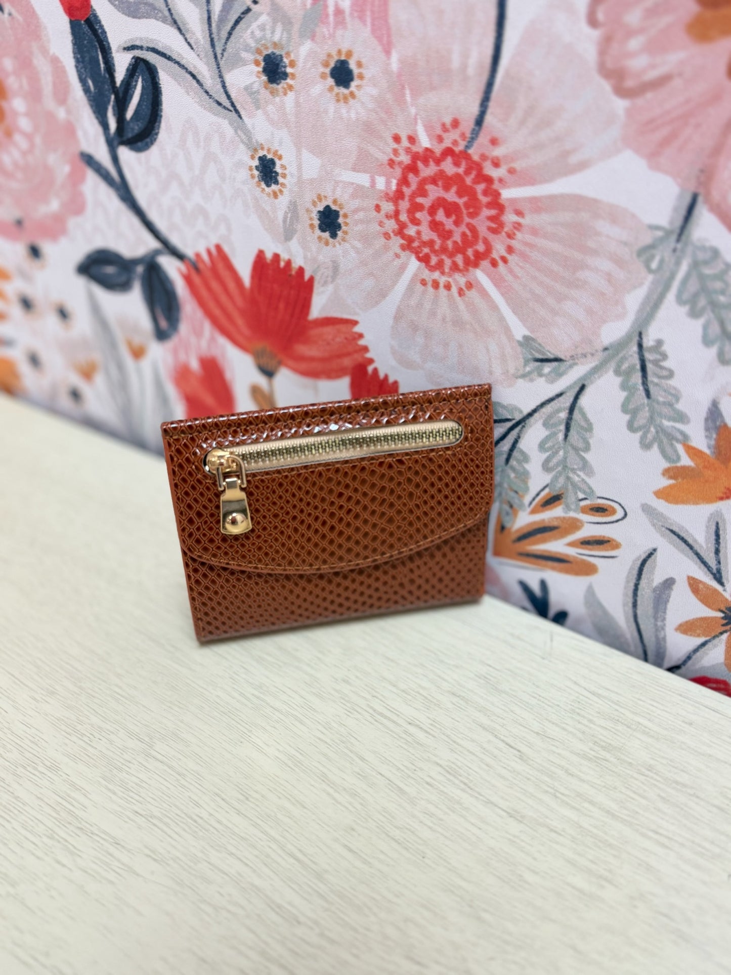 Crocodile Vegan Leather Trifold Wallet