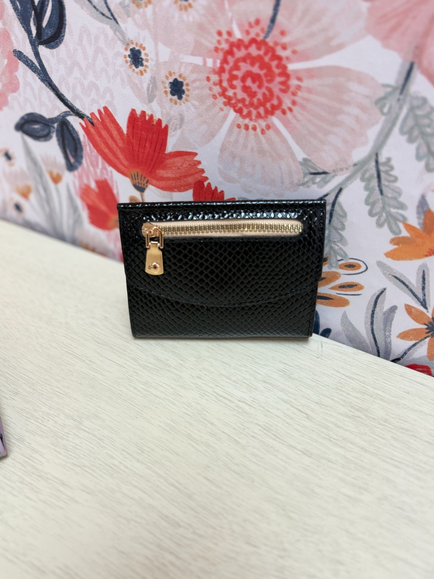 Crocodile Vegan Leather Trifold Wallet
