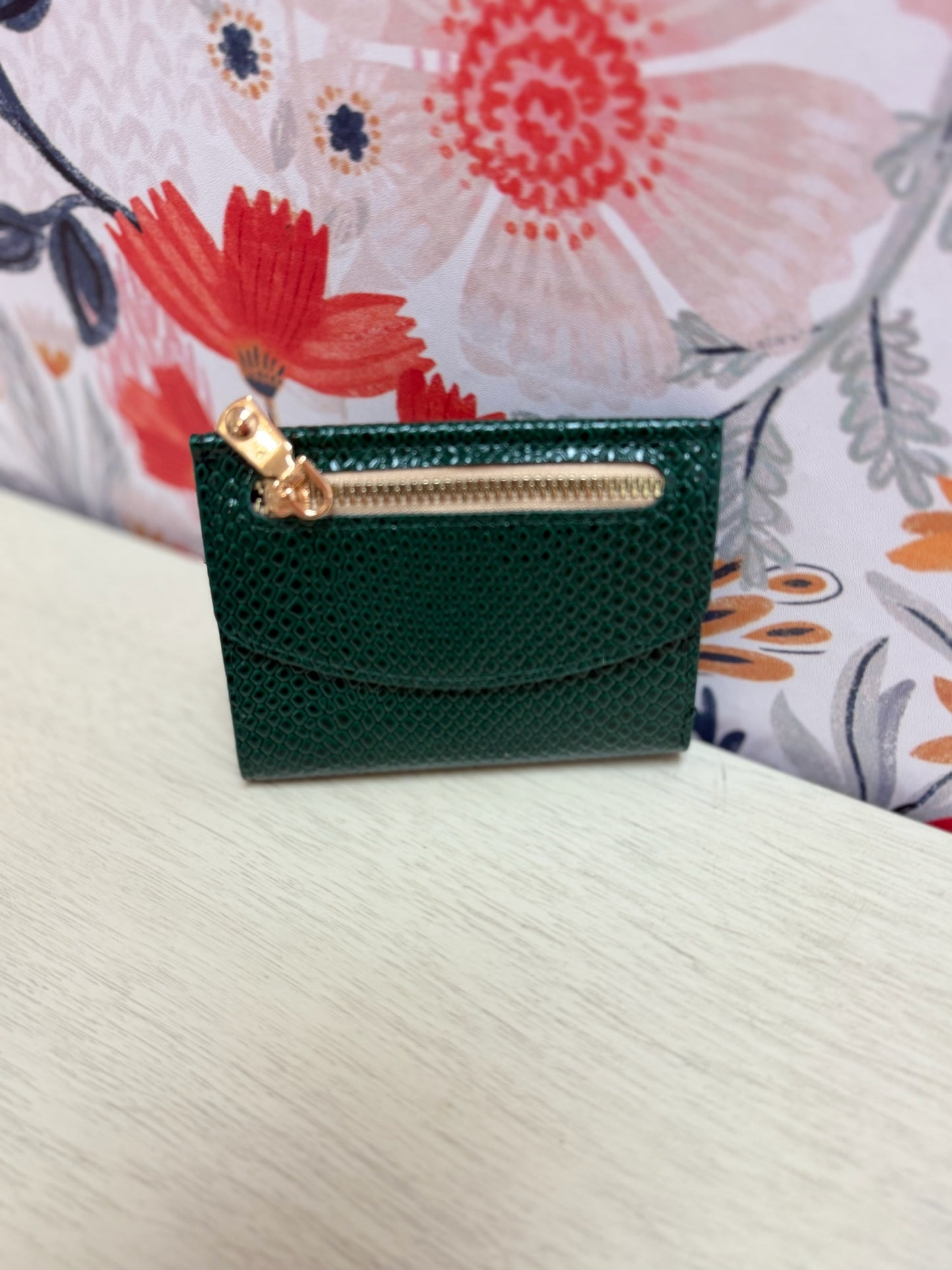 Crocodile Vegan Leather Trifold Wallet