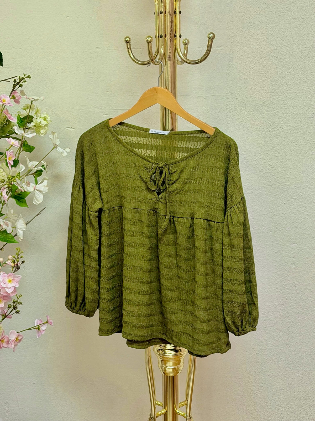 Drawstring Peasant Blouse