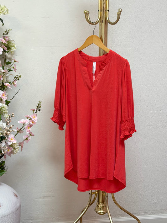 Smocked 3/4 Sleeve Lizzy Top