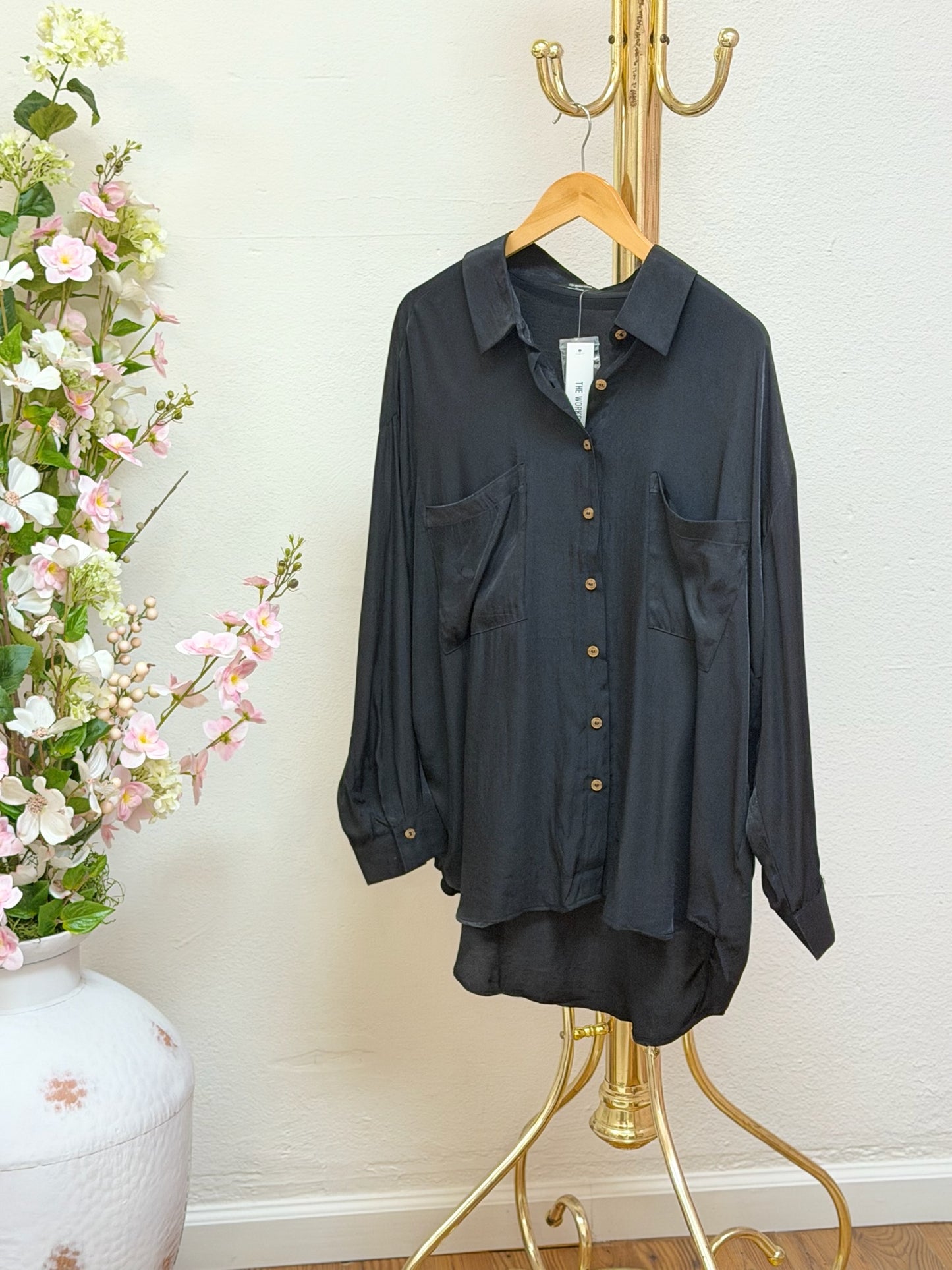 Oversized Button Down Long Sleeve Shirt