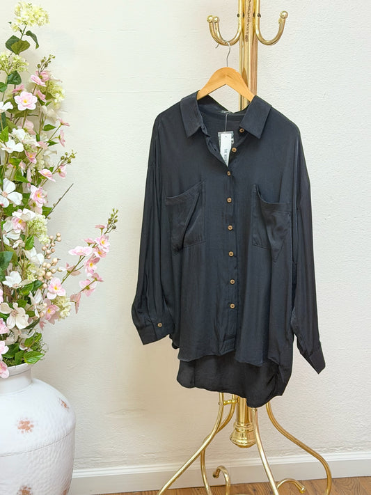 Oversized Button Down Long Sleeve Shirt