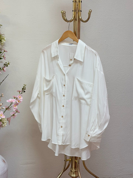 Oversized Button Down Long Sleeve Shirt