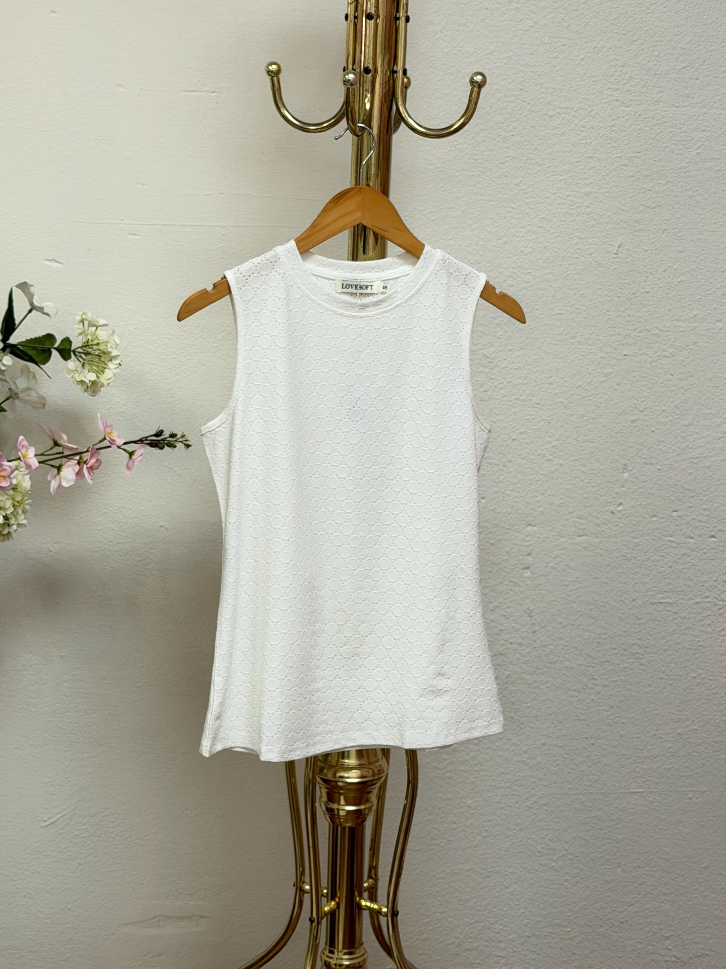 Eyelet Pattern Tank Top