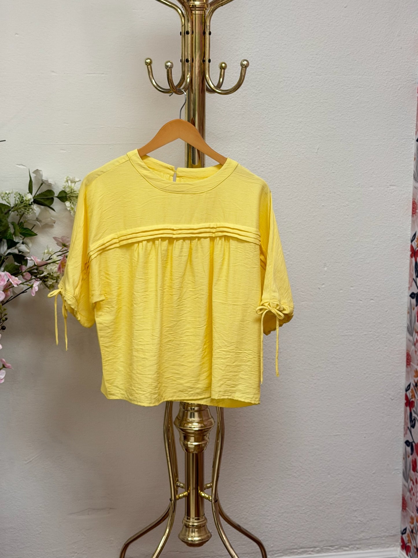 Pleated Detail Babydoll Blouse