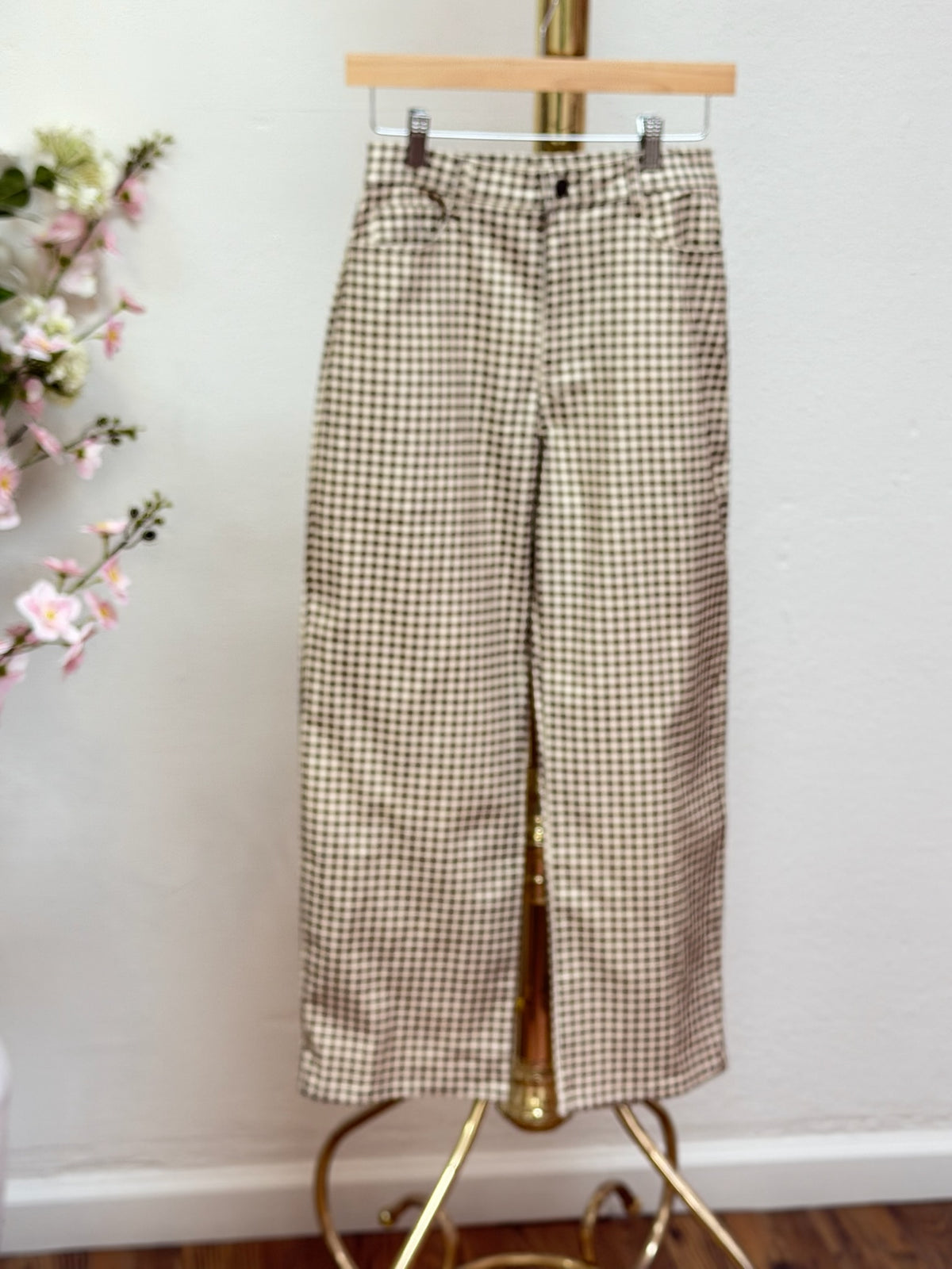 Gingham Barrel Pants