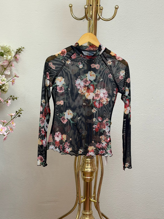 Floral Mesh Top