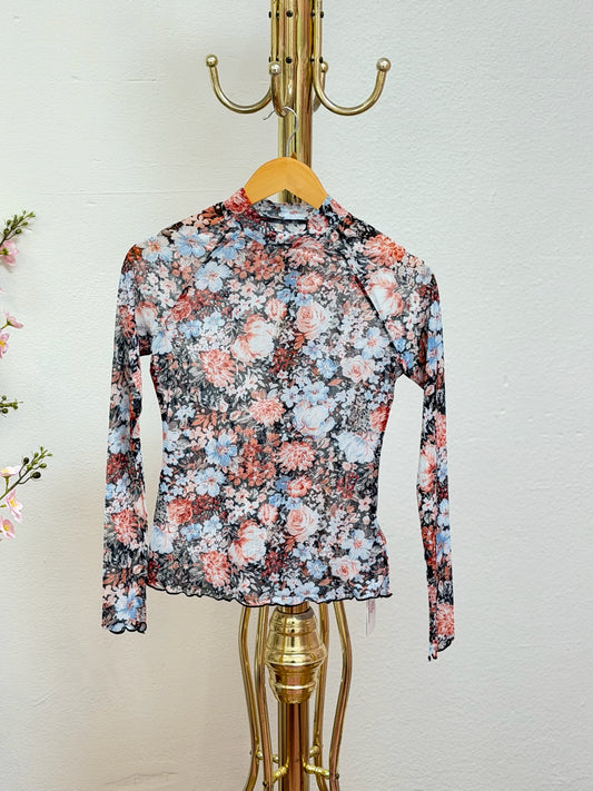 Floral Mesh Top