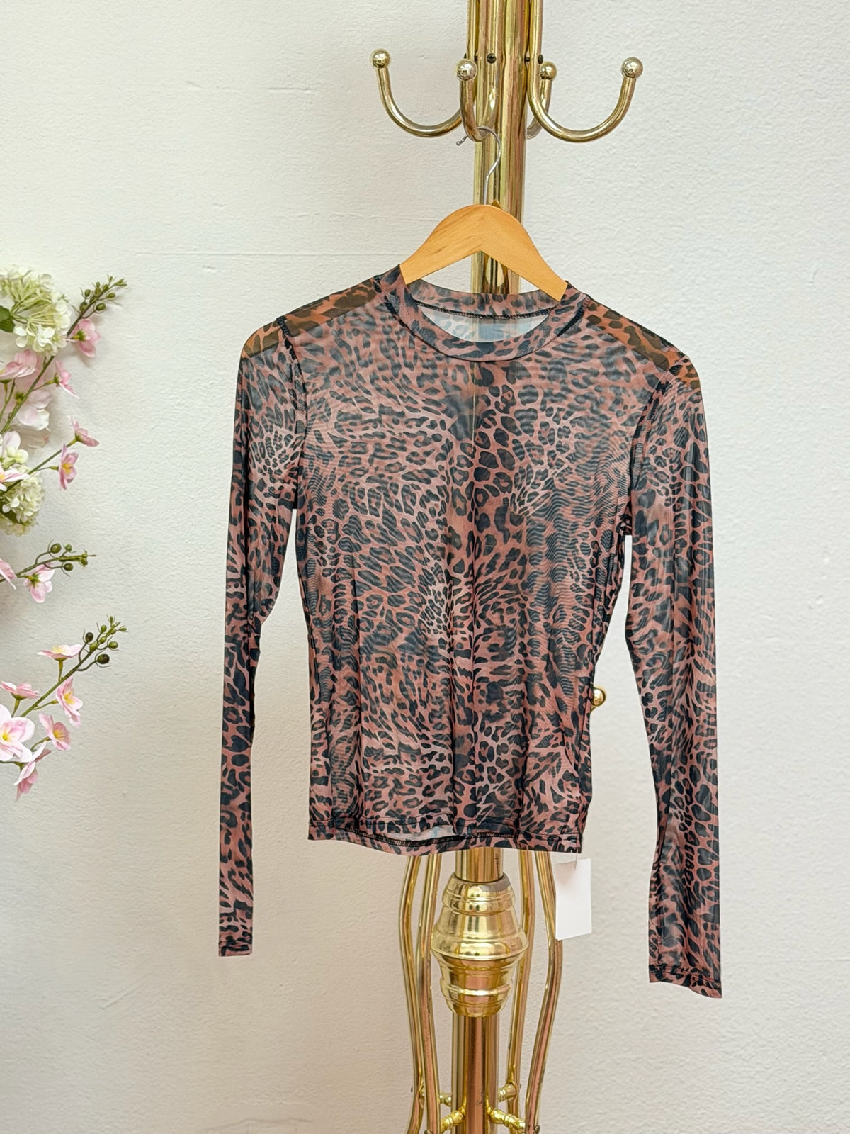 Leopard Mesh Top