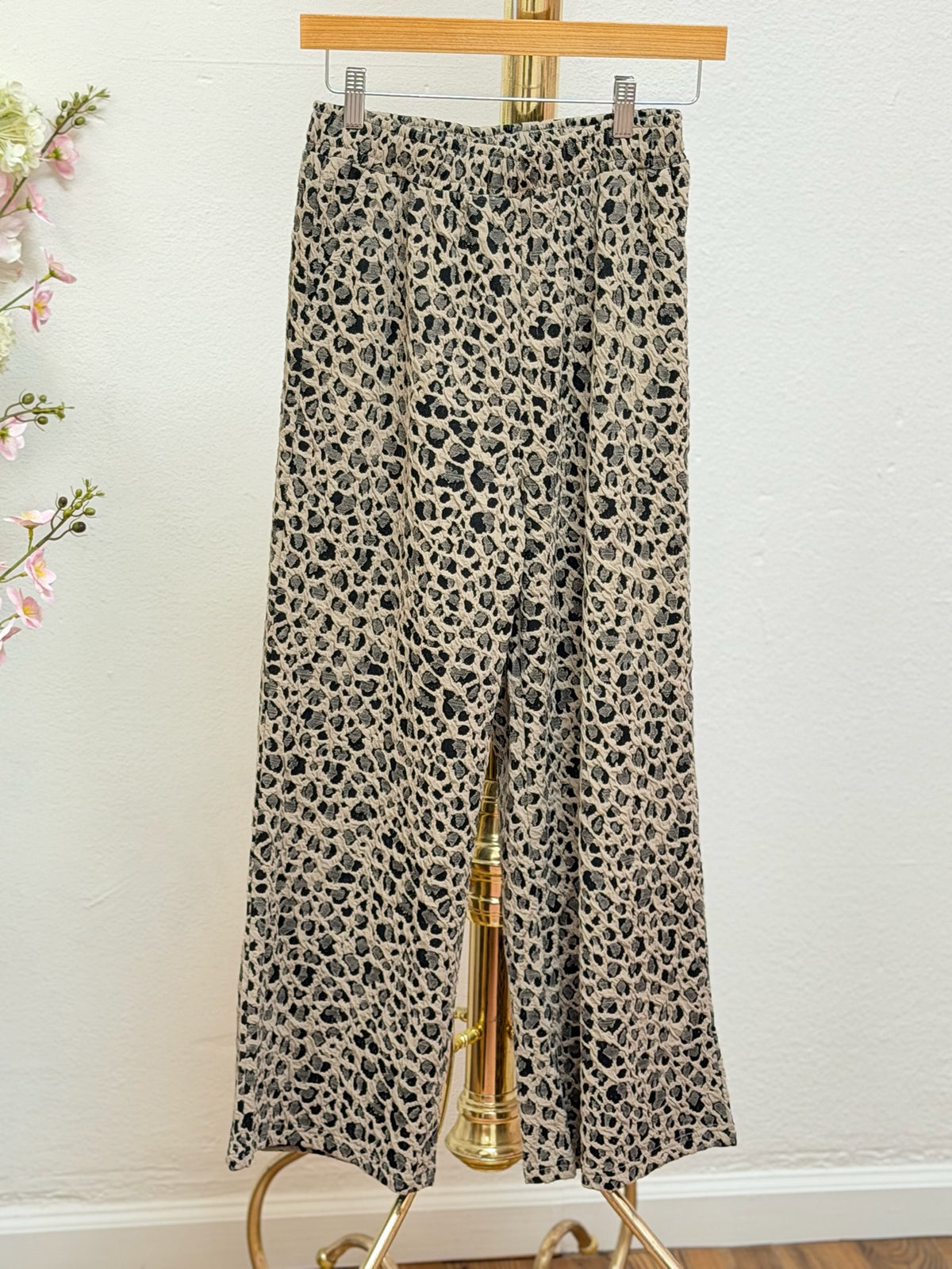 Leopard Wide Leg Pants Set