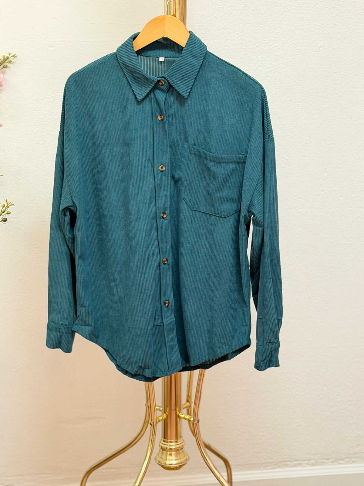 Casual Corduroy Button-Down Shirt