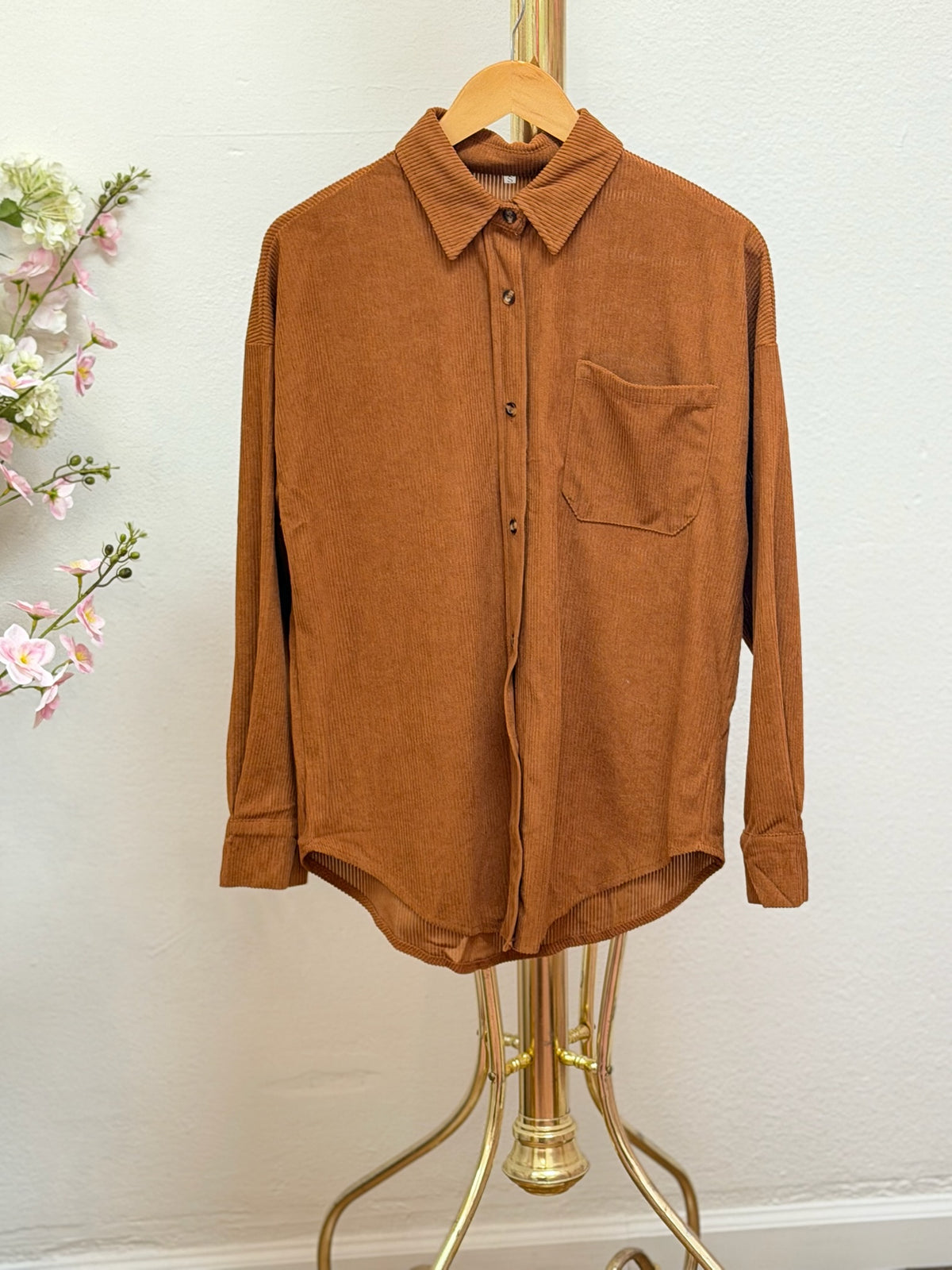 Casual Corduroy Button-Down Shirt