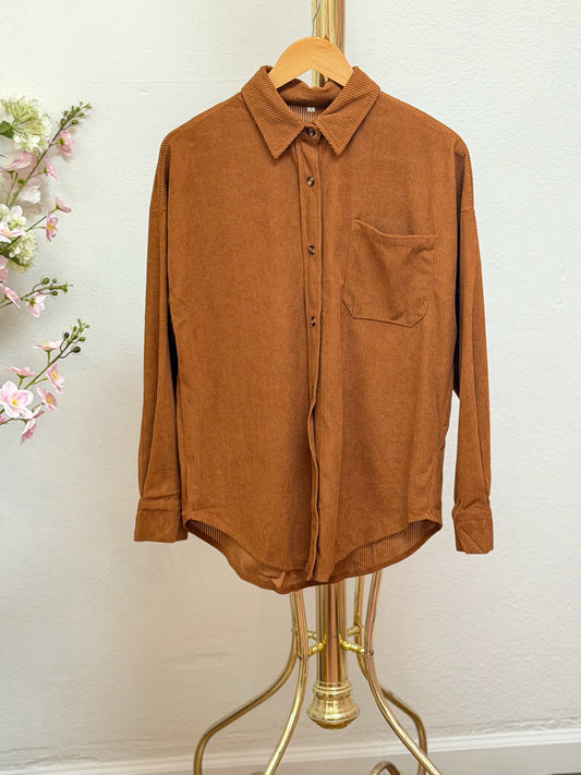 Casual Corduroy Button-Down Shirt