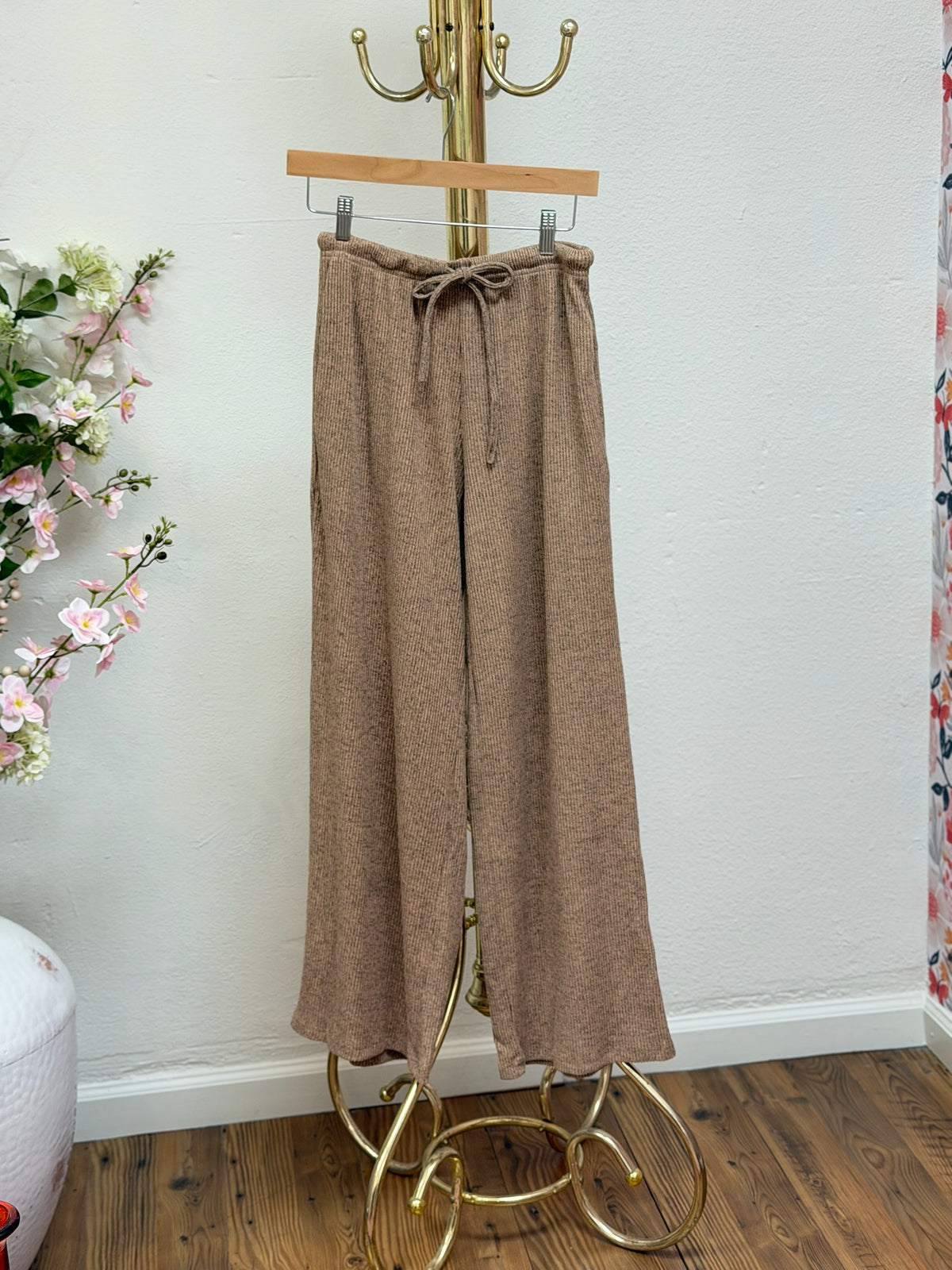 Ribbed Wide Leg Pants