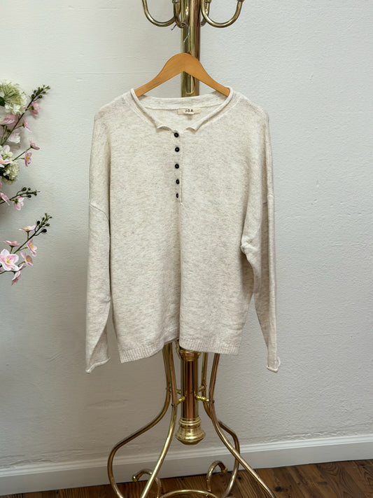 Rolled Henley Pullover