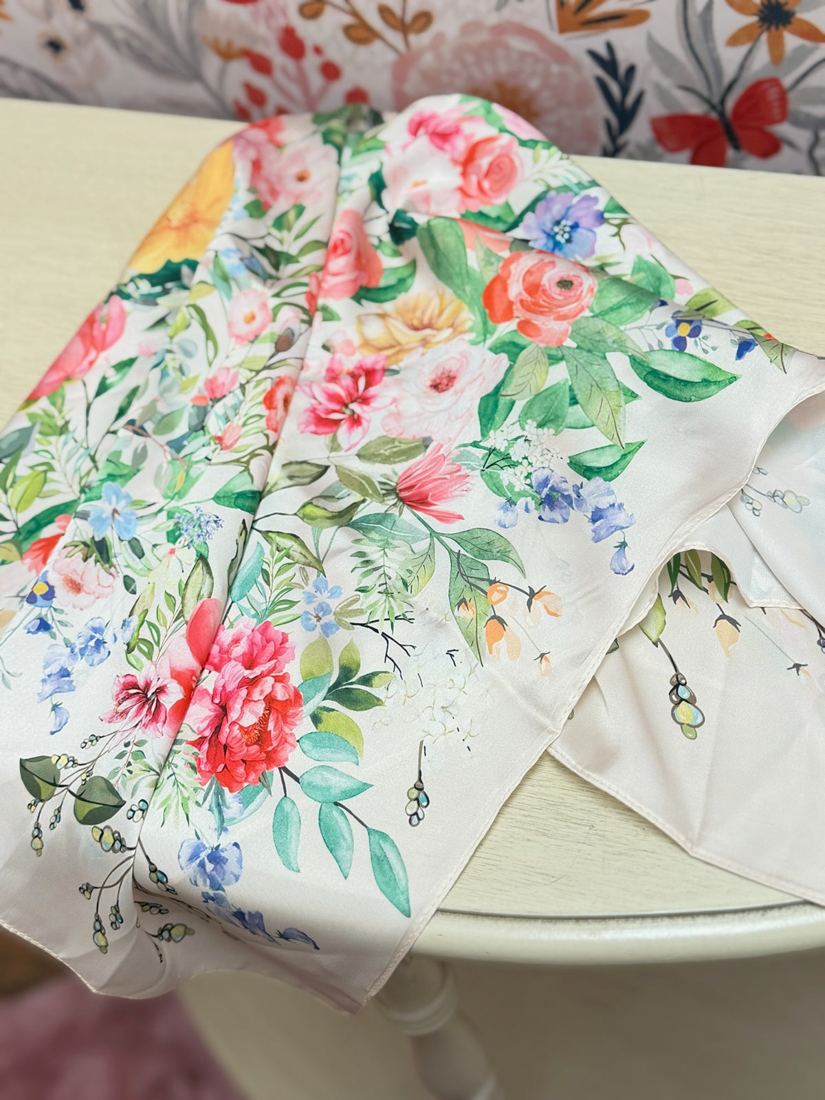 Floral Silky Scarf