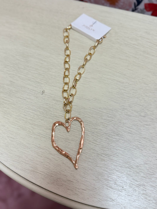 Hammered Open Heart Necklace