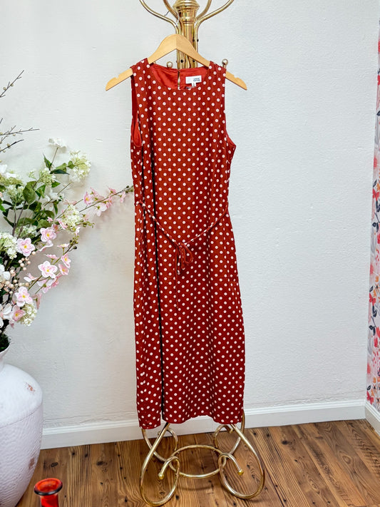 Polka Dot Shift Midi Dress