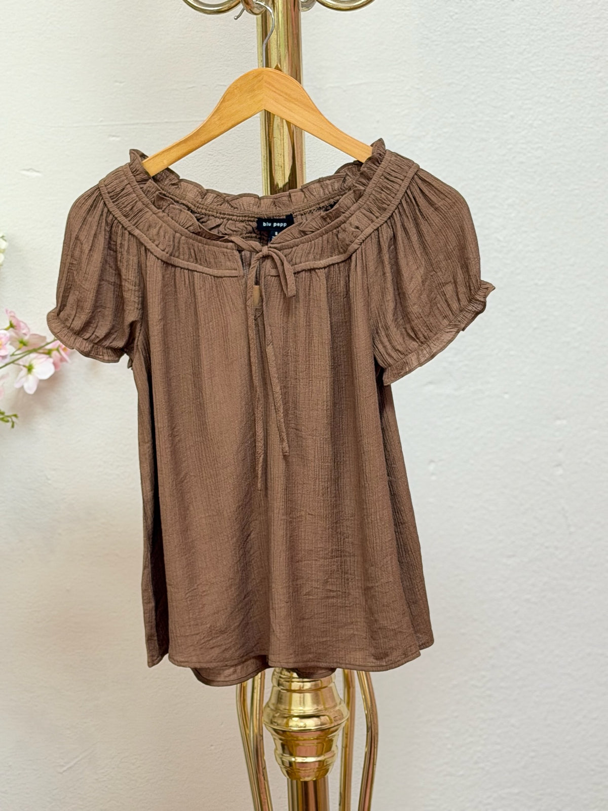 Ruffled Boat Neck
