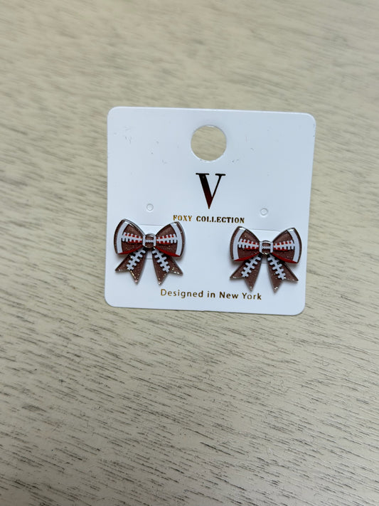 Football Bow Earrings