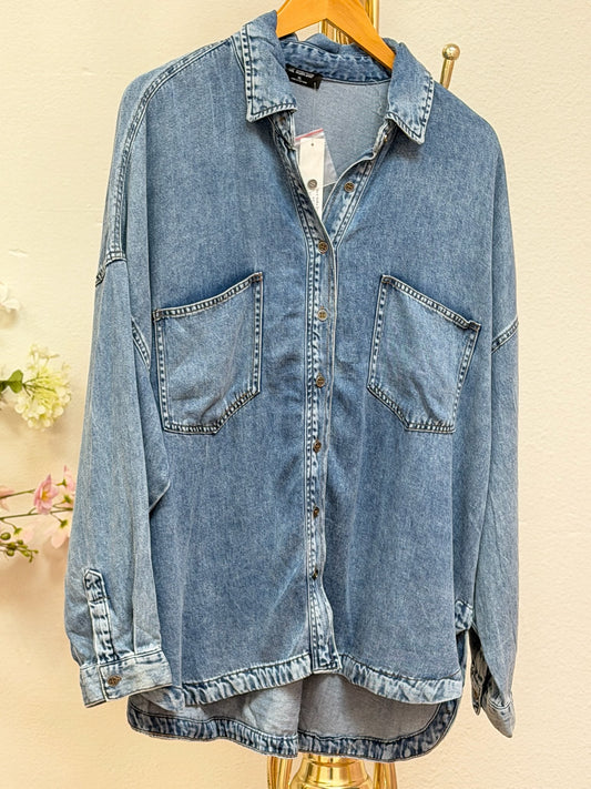 Washed Chambray Button Down