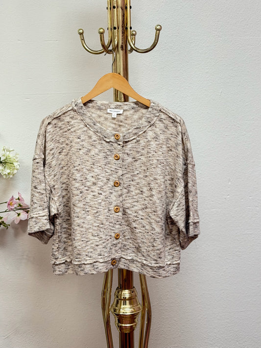 Marled Button Down Top