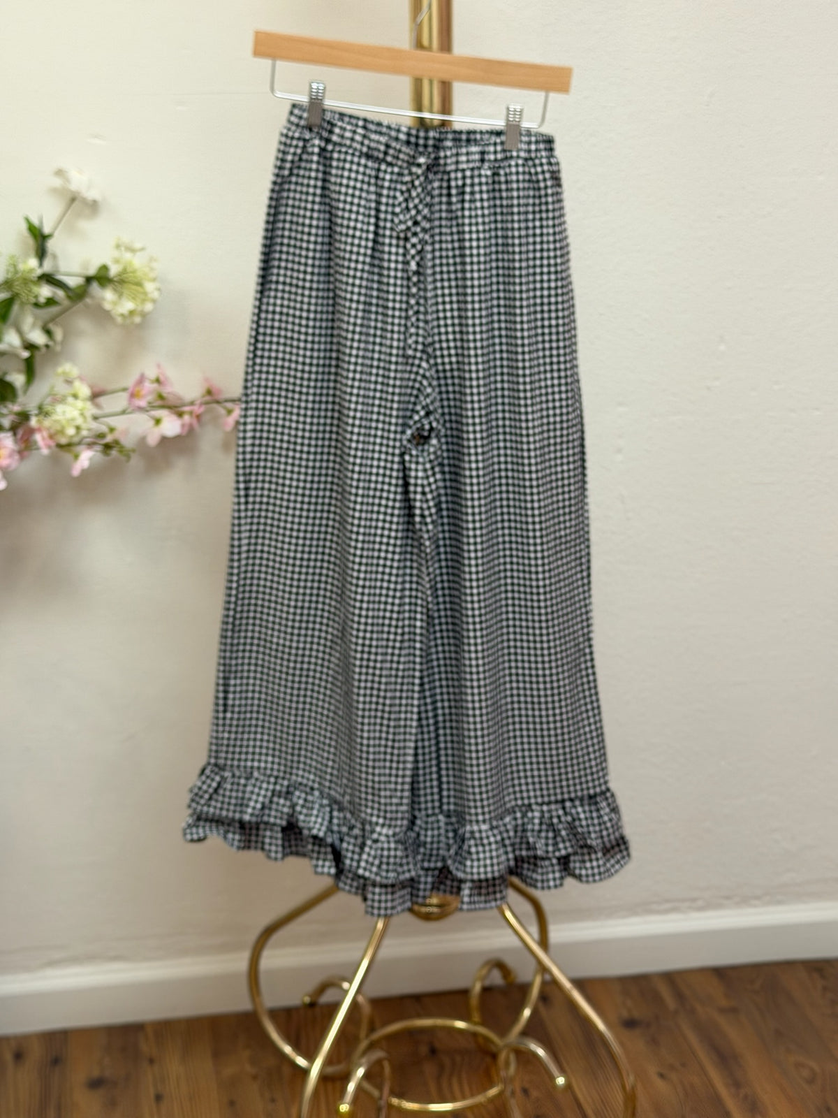 Gingham Ruffle Pants