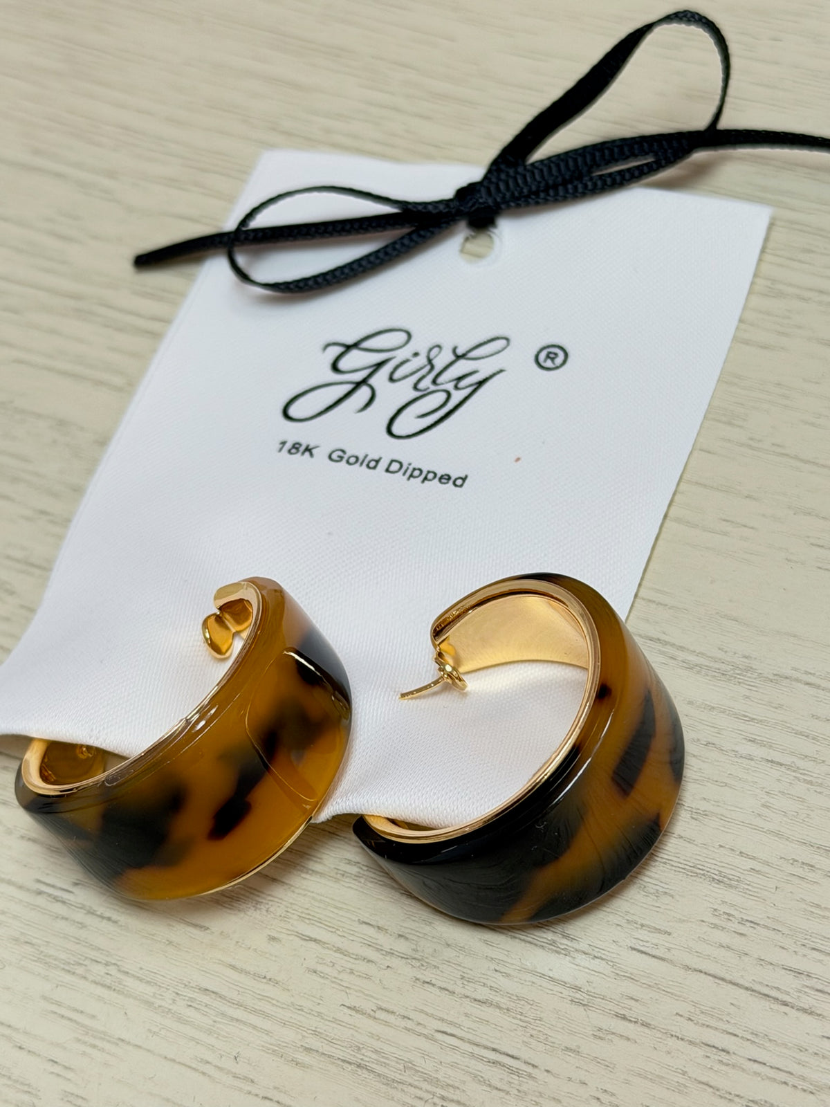 Tortoise Hoop Earrings