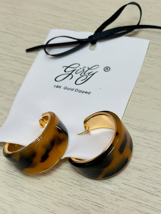 Tortoise Hoop Earrings