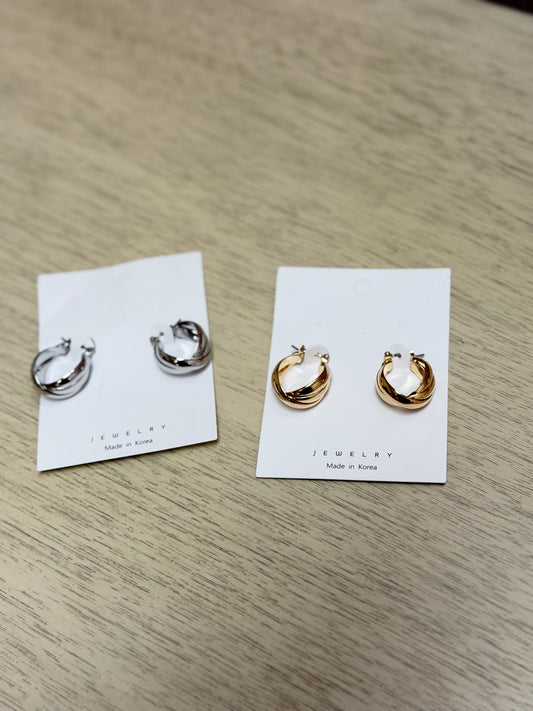 Small Tri Hoop Earrings